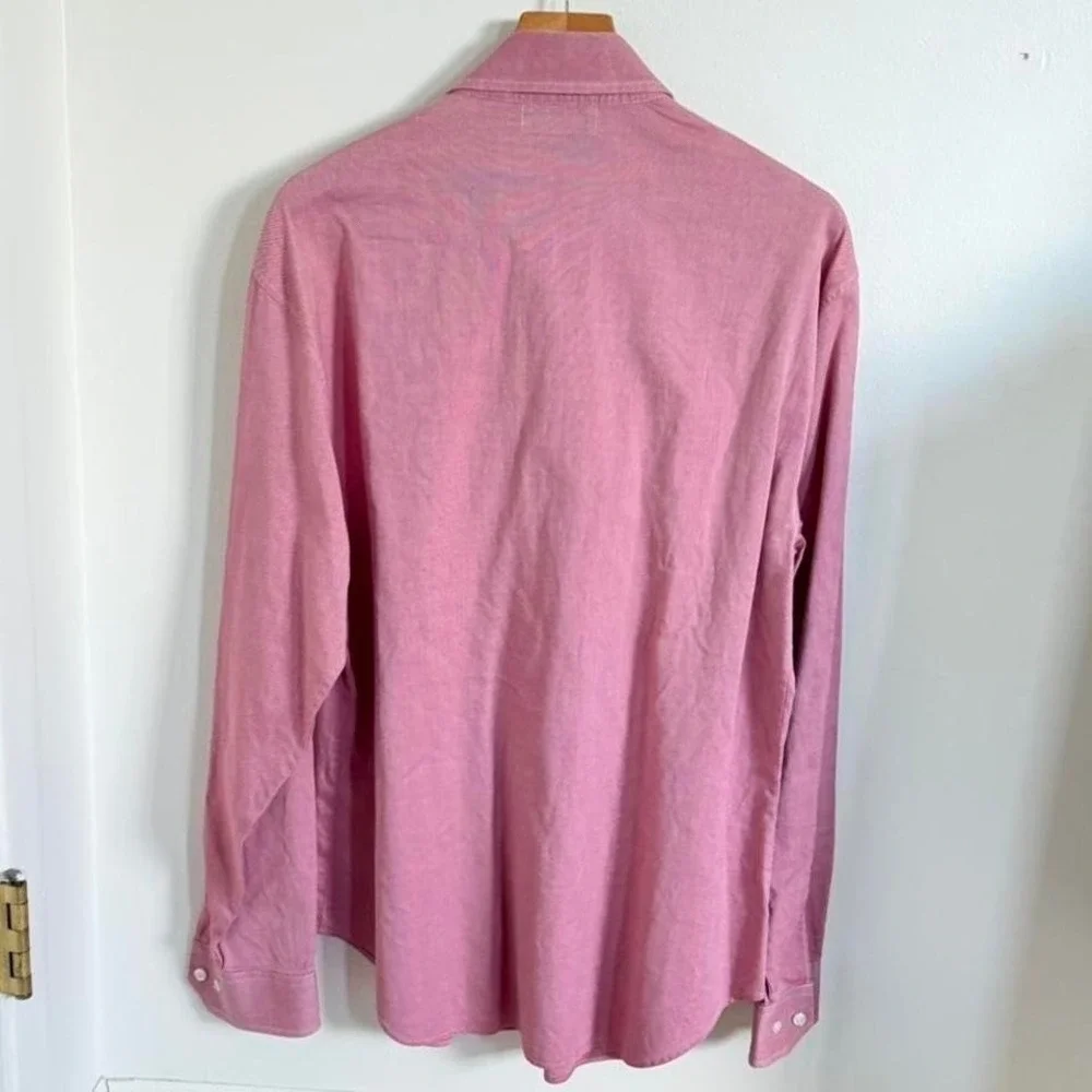 Emporio Armani Pink Button Up Shirt Mens Size 41 /16 Designer Dress Shirt Cotton